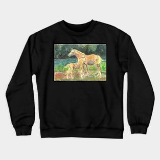 Colorful horses Crewneck Sweatshirt